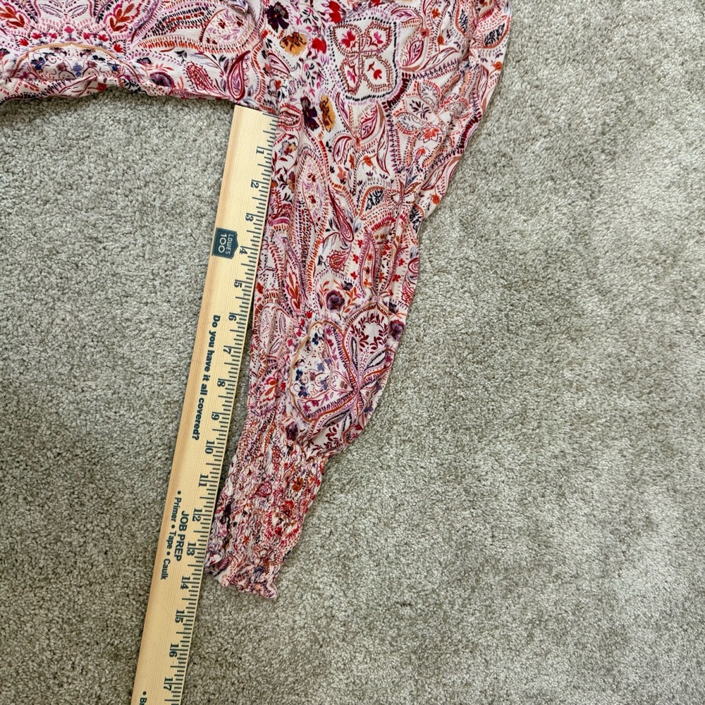 Dear John Pink Paisley V-Neck Blouse Peasant - Picture 12 of 12